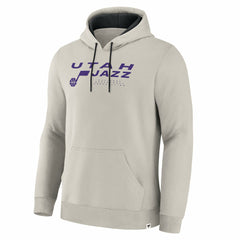 Utah Jazz Crossover Collection Blocked Shot Premium Pullover Hoodie Off White