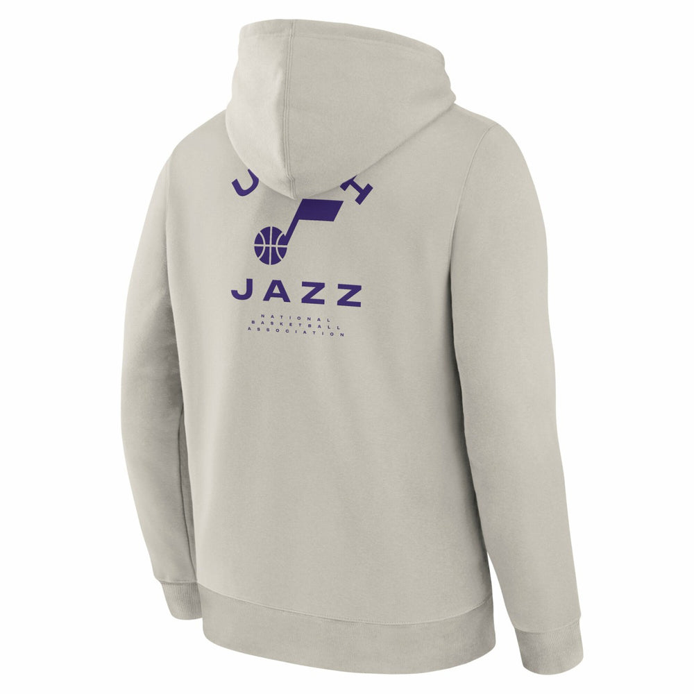 Utah Jazz Crossover Collection Blocked Shot Premium Pullover Hoodie Off White