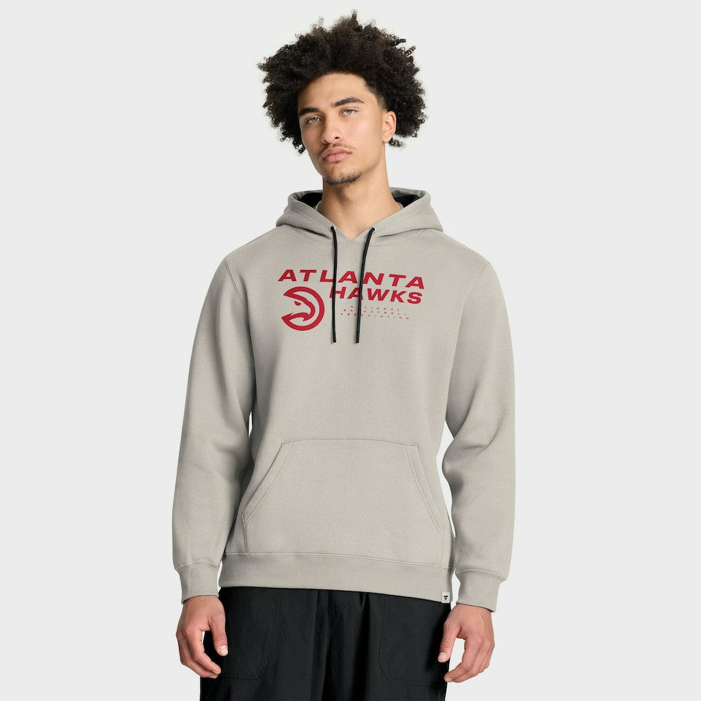 Atlanta Hawks Crossover Collection Blocked Shot Premium Pullover Hoodie Off White