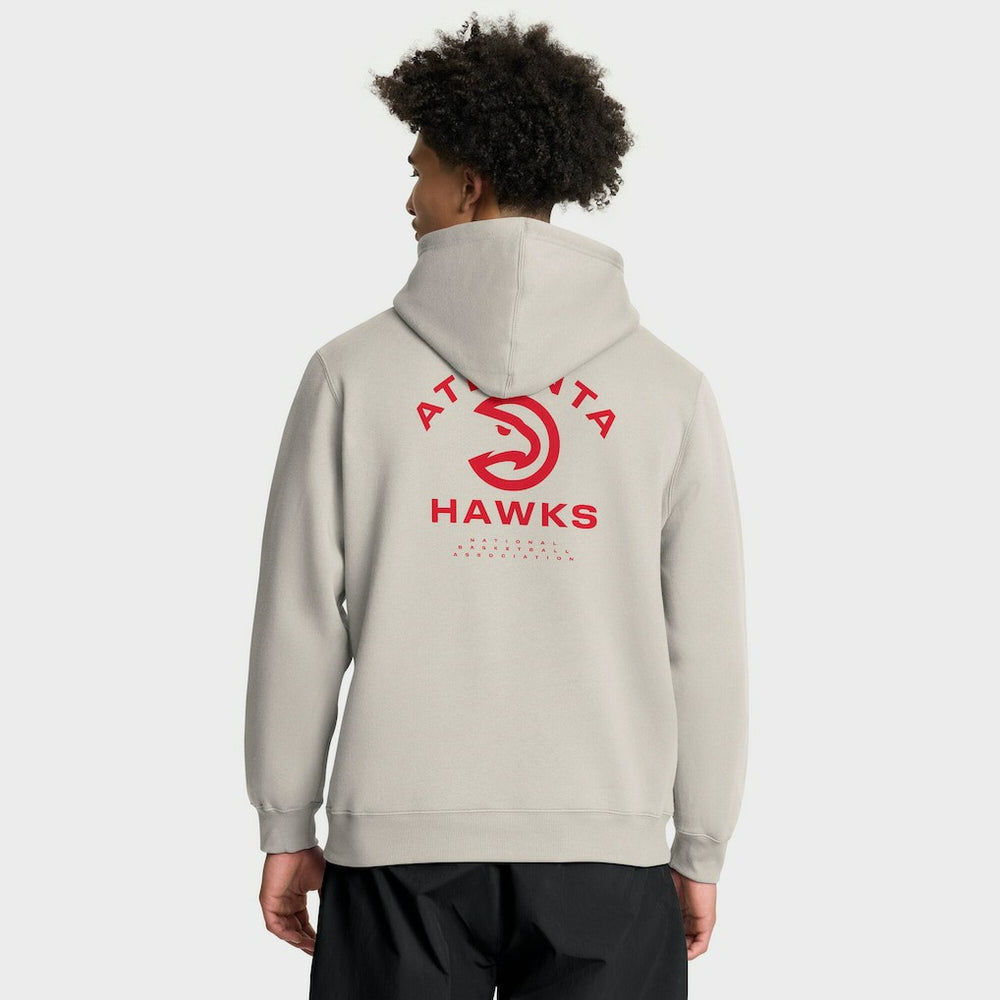 Atlanta Hawks Crossover Collection Blocked Shot Premium Pullover Hoodie Off White