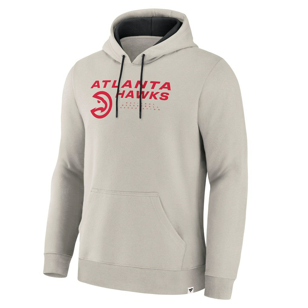 Atlanta Hawks Crossover Collection Blocked Shot Premium Pullover Hoodie Off White