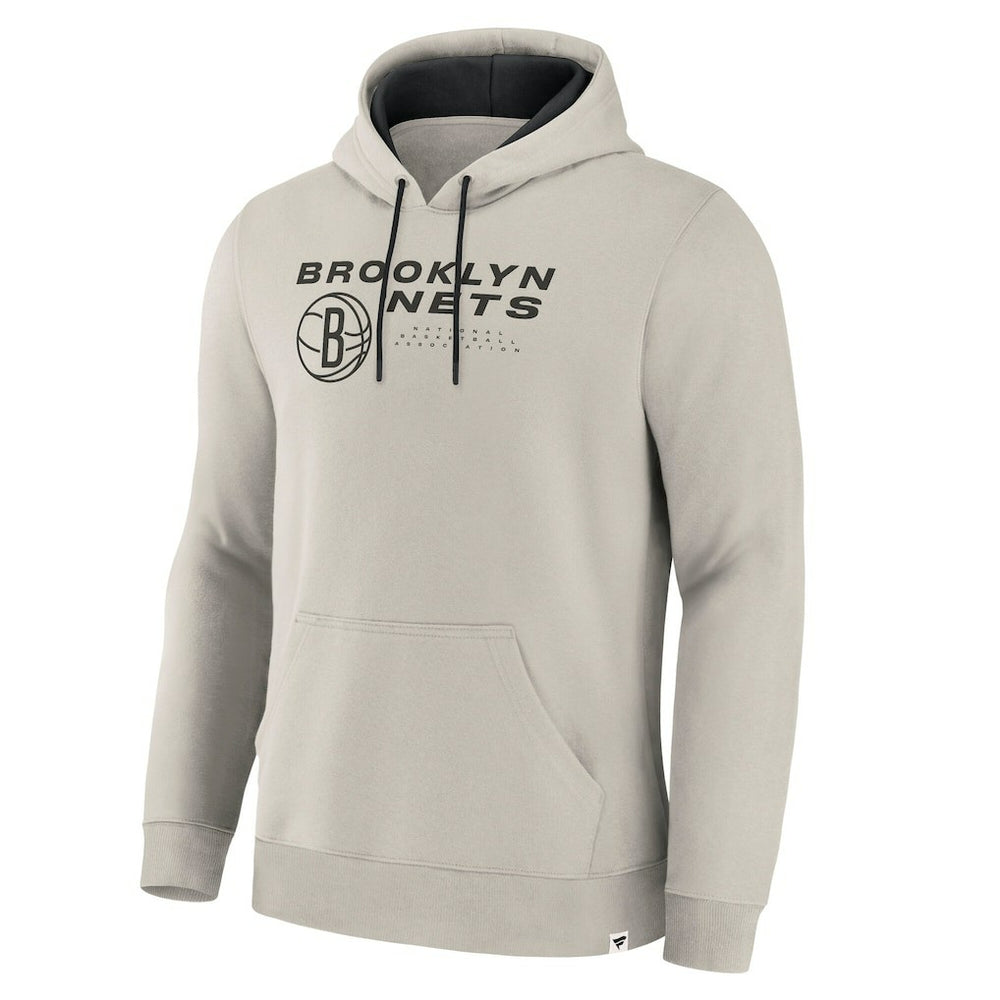 Brooklyn Nets Crossover Collection Blocked Shot Premium Pullover Hoodie Off White