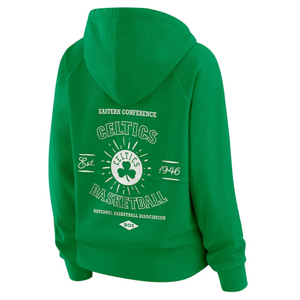 Boston Celtics WEAR by Erin Andrews Women's Vintage Full-Zip Raglan Hoodie Green