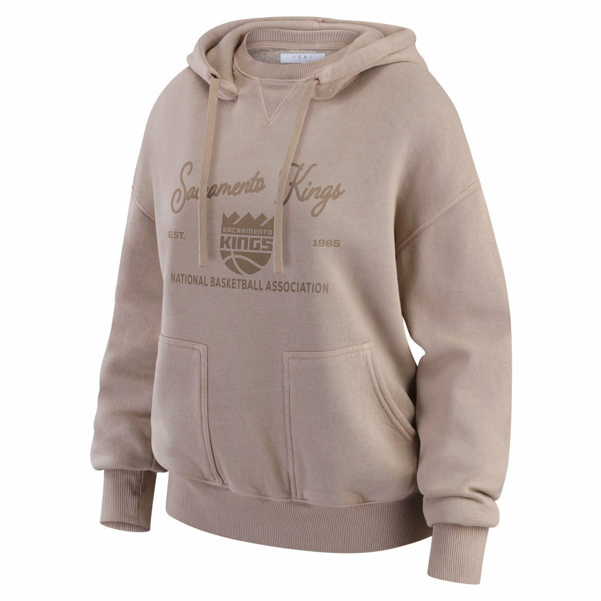 Sacramento Kings WEAR by Erin Andrews Women's Washed Pullover Crewdie Tan