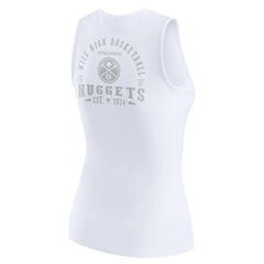 Denver Nuggets WEAR by Erin Andrews Women's Rib-Knit Henley Tank Top White