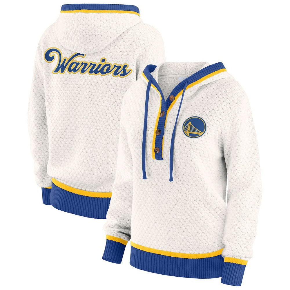 Golden State Warriors WEAR by Erin Andrews Women's Plus Size Hoodie Sweater Cream