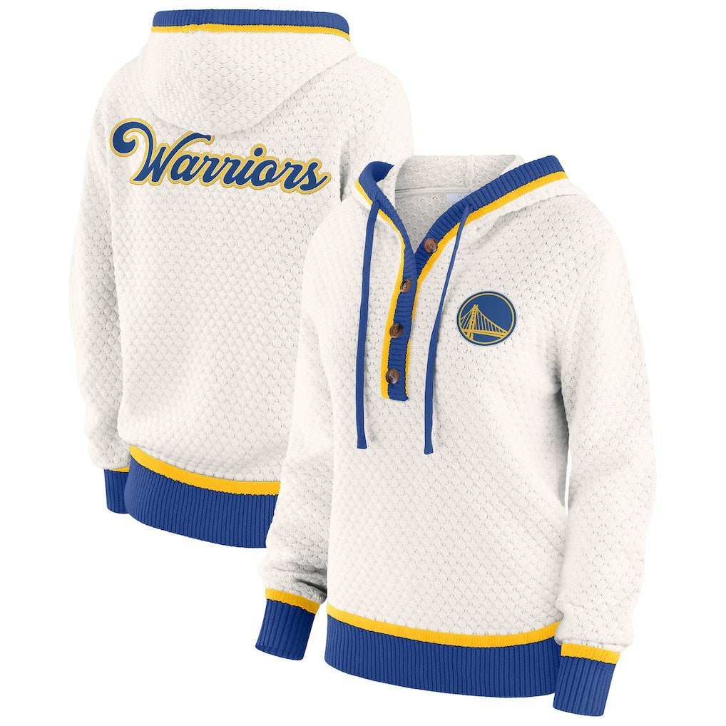 Golden State Warriors WEAR by Erin Andrews Women's Plus Size Hoodie Sweater Cream