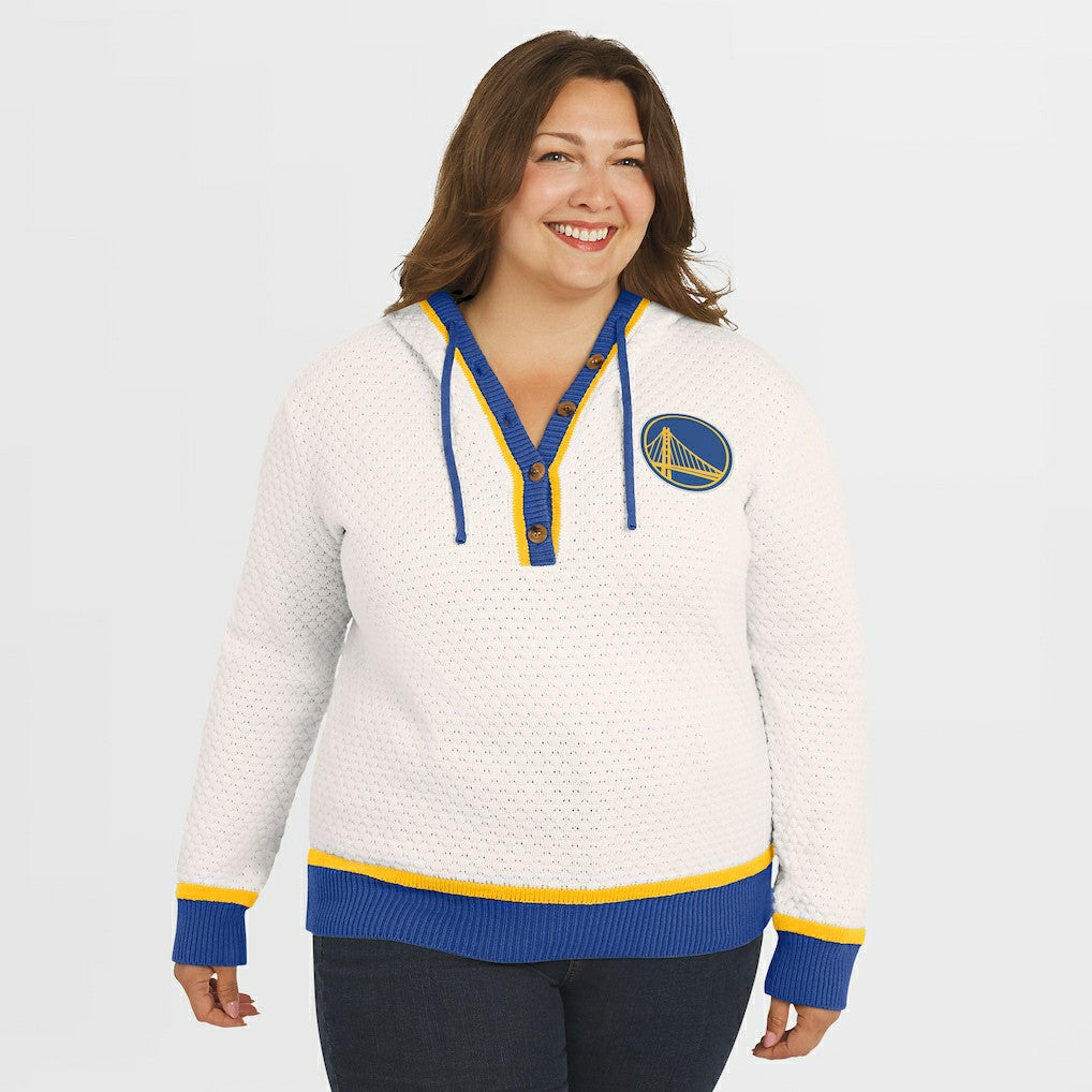 Golden State Warriors WEAR by Erin Andrews Women's Plus Size Hoodie Sweater Cream