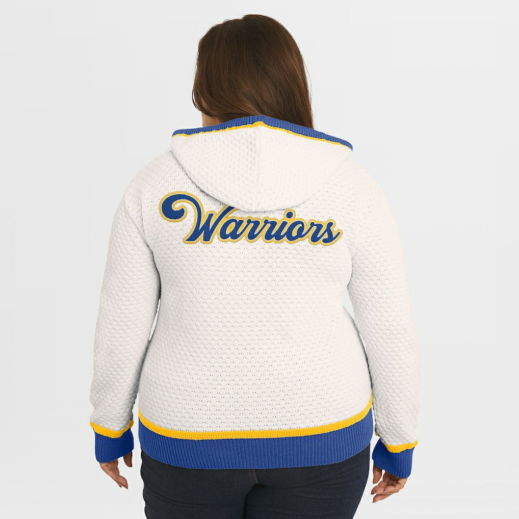 Golden State Warriors WEAR by Erin Andrews Women's Plus Size Hoodie Sweater Cream