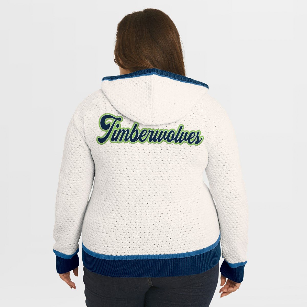 Minnesota Timberwolves WEAR by Erin Andrews Women's Plus Size Hoodie Sweater Cream