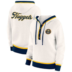 Denver Nuggets WEAR by Erin Andrews Women's Plus Size Hoodie Sweater Cream