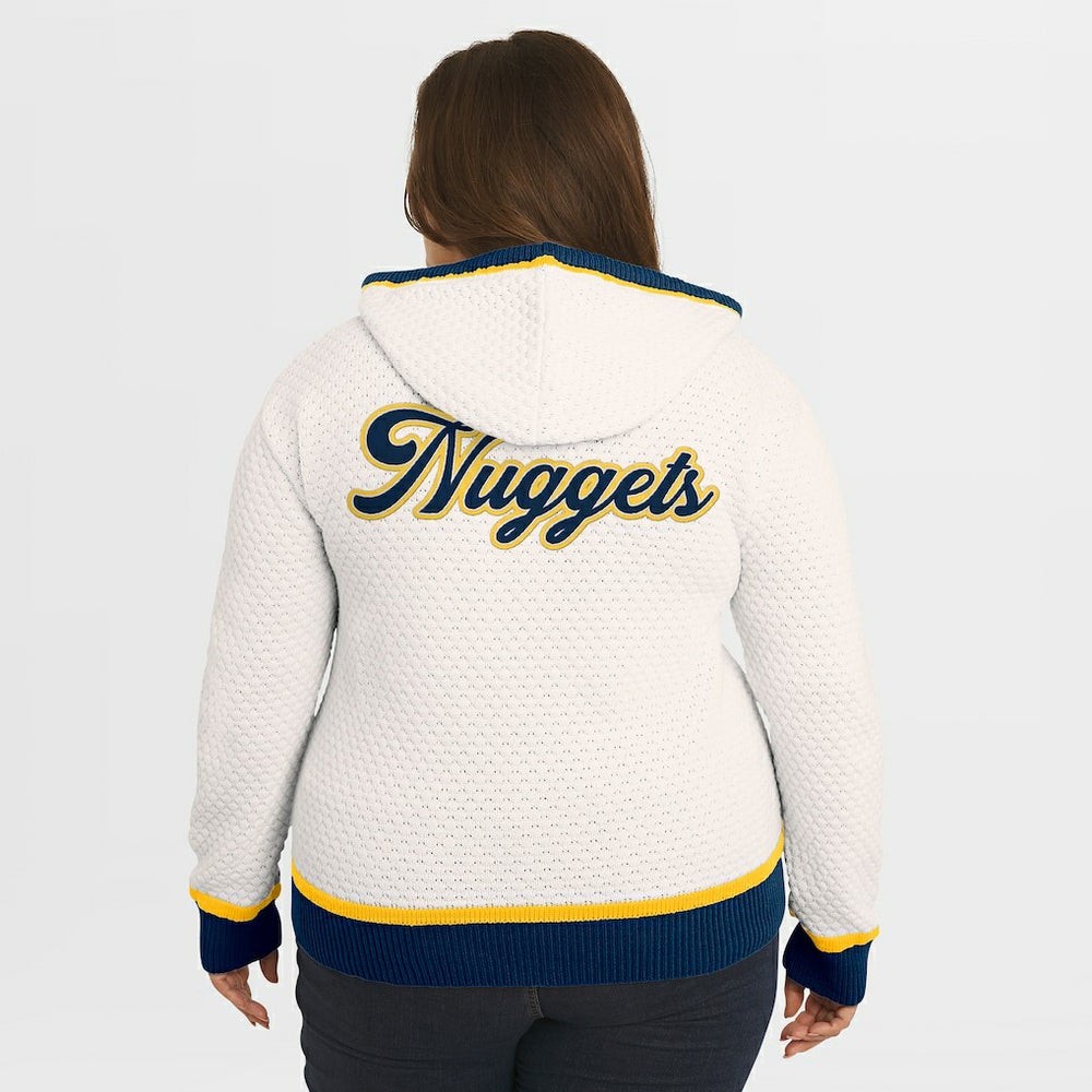 Denver Nuggets WEAR by Erin Andrews Women's Plus Size Hoodie Sweater Cream