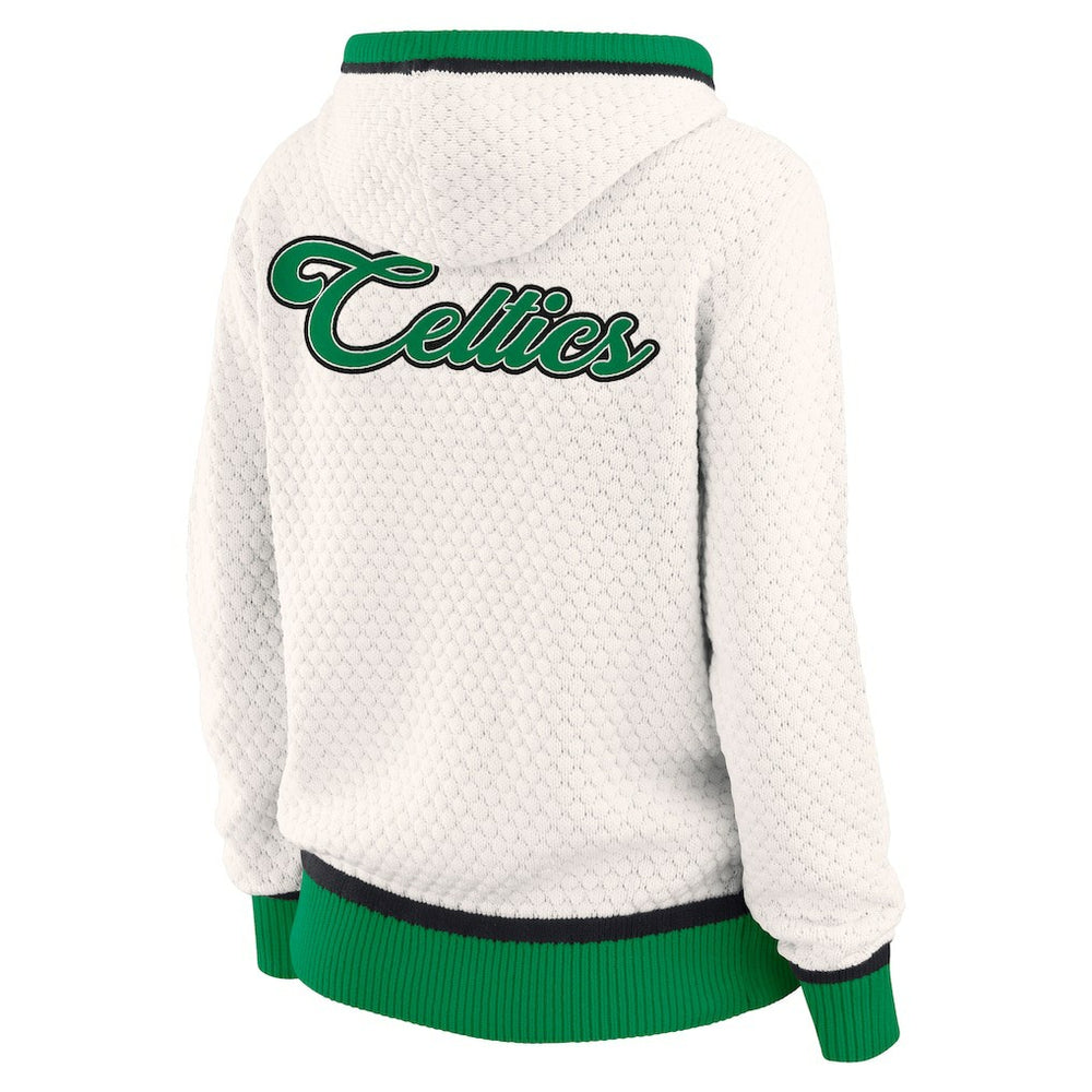 Boston Celtics WEAR by Erin Andrews Women's Plus Size Hoodie Sweater Cream