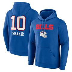Khalil Shakir Buffalo Bills Team Wordmark Name & Number Pullover Hoodie Royal