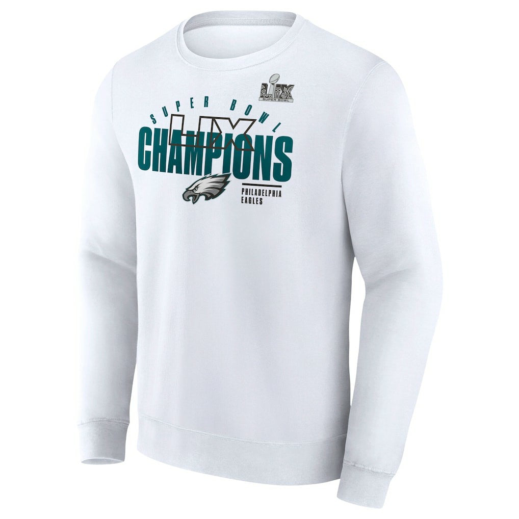 Philadelphia Eagles Super Bowl LIX Champions Iconic Victory Fleece Sweatshirt White