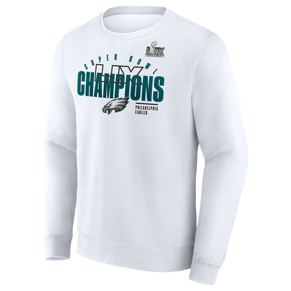 Philadelphia Eagles Super Bowl LIX Champions Iconic Victory Fleece Sweatshirt White