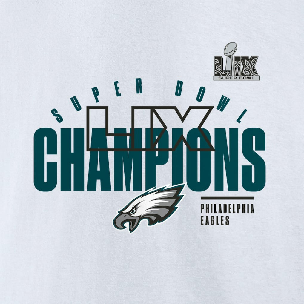 Philadelphia Eagles Super Bowl LIX Champions Iconic Victory Fleece Sweatshirt White