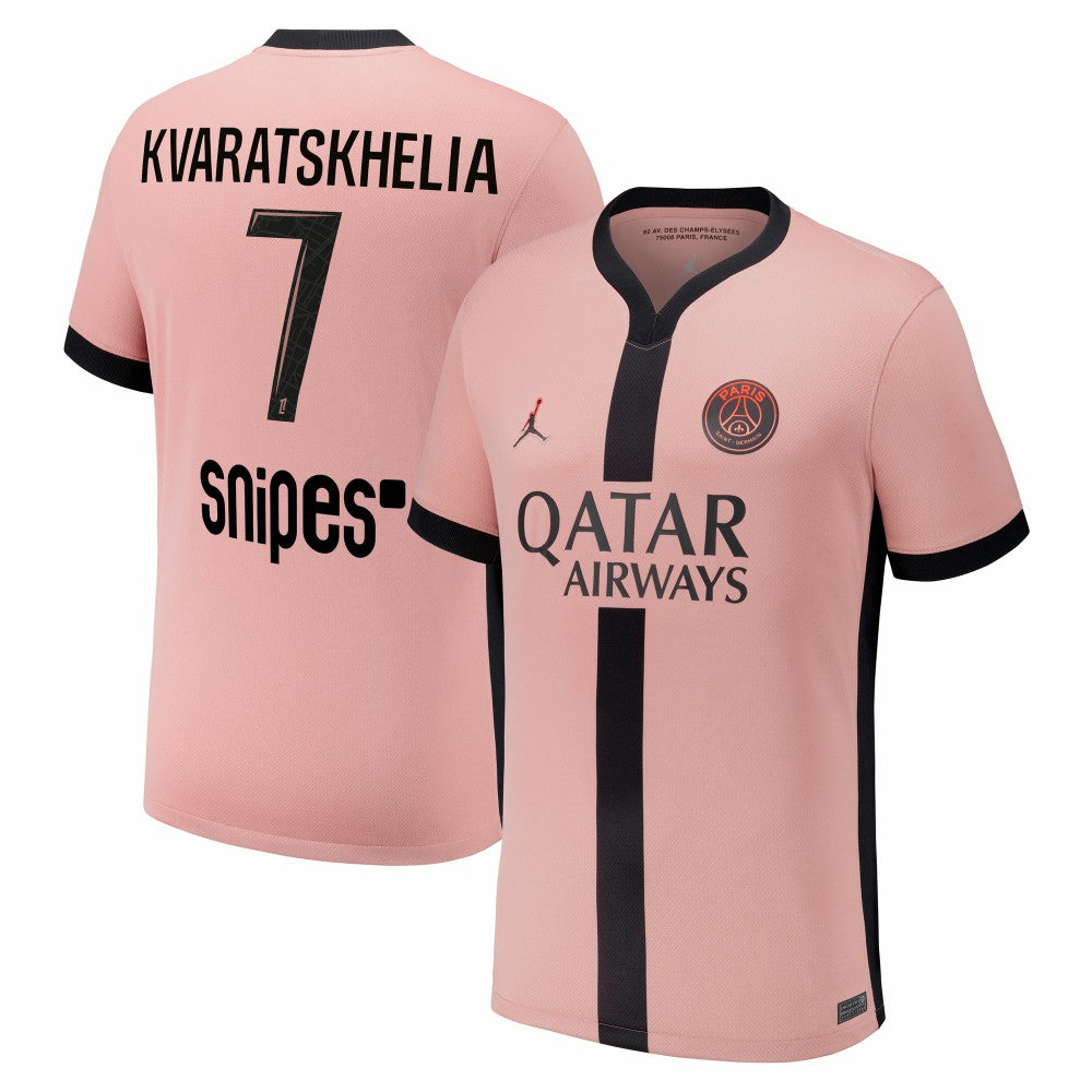 Khvicha Kvaratskhelia Paris Saint-Germain Youth 2024/25 Third Replica Player Jersey Pink