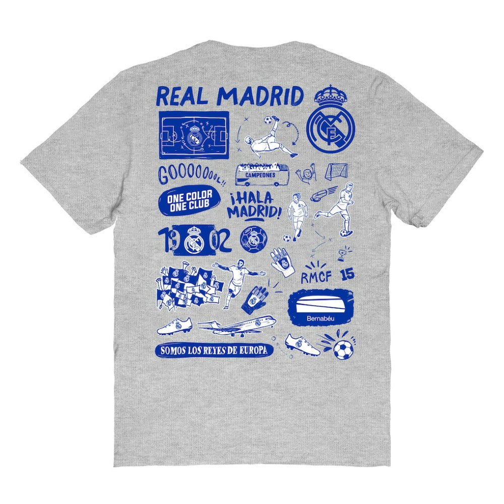 Real Madrid Vive La Fete Women's Impressions Artwork T-Shirt Heather Gray shop