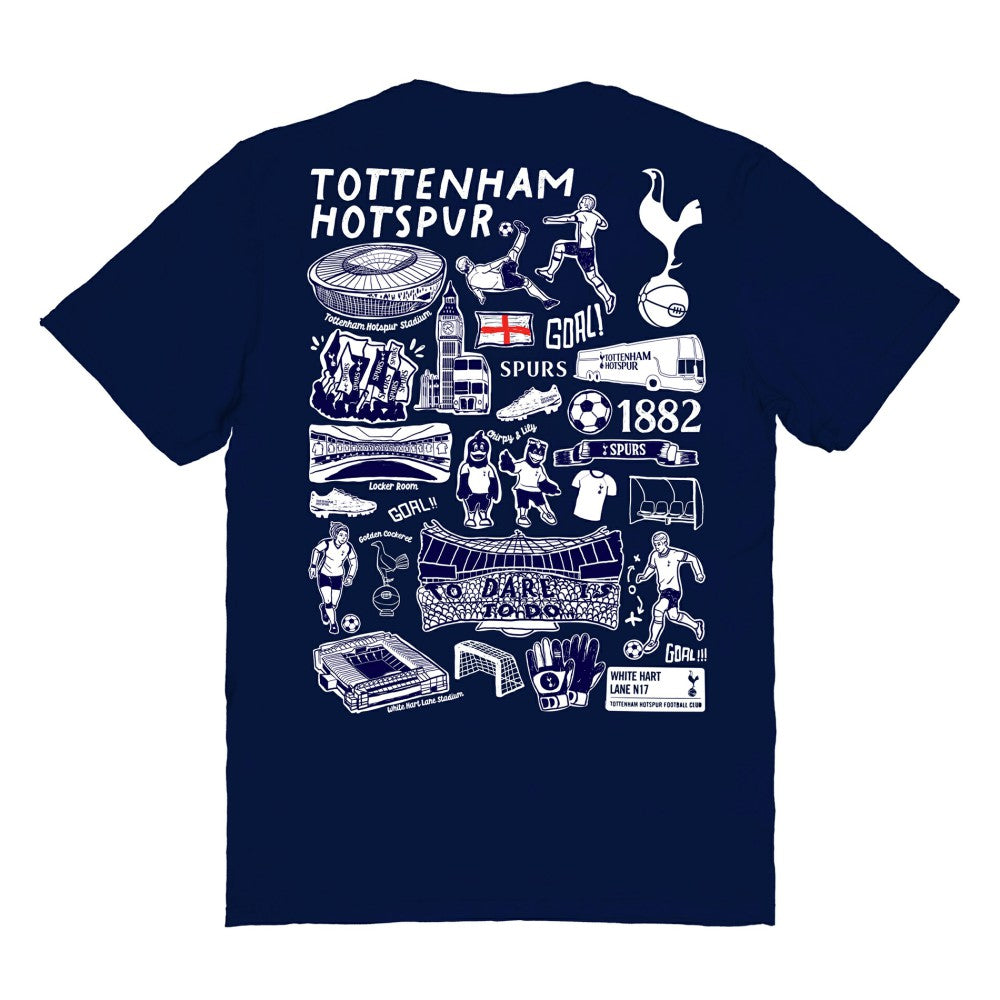 Tottenham Hotspur Vive La Fete Women's Impressions Artwork T-Shirt Navy shop