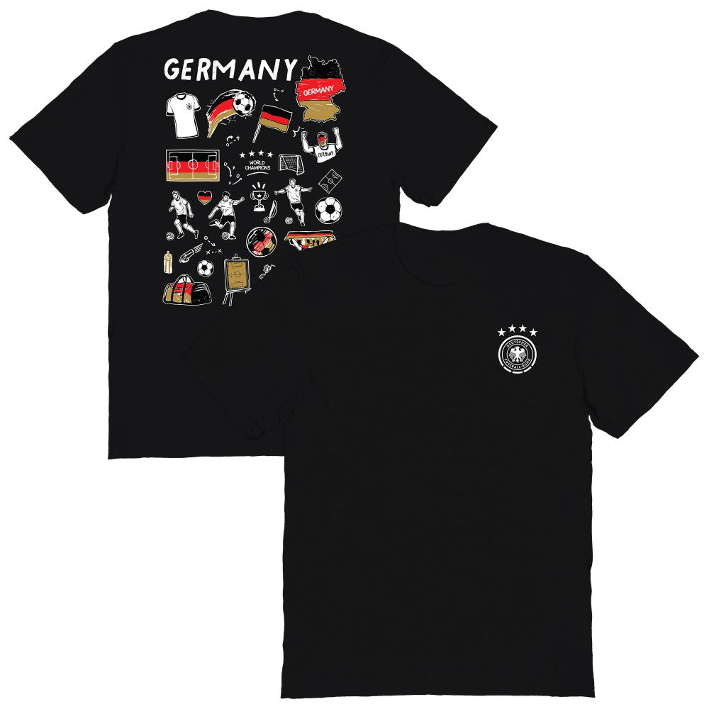 Germany National Team Vive La Fete Women's Impressions Artwork T-Shirt Black