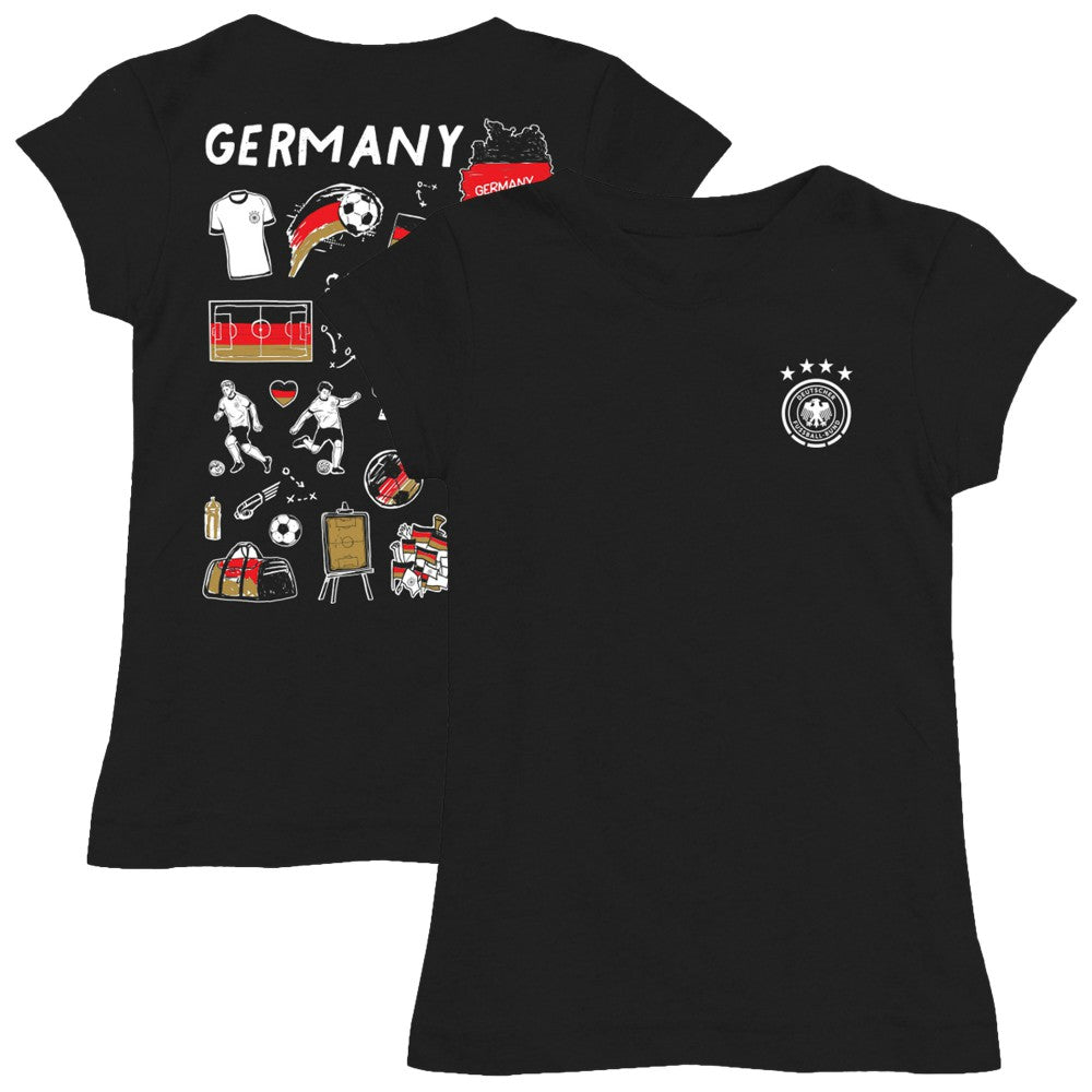 Germany National Team Vive La Fete Girls Youth Color Badge Fitted T-Shirt Black sale