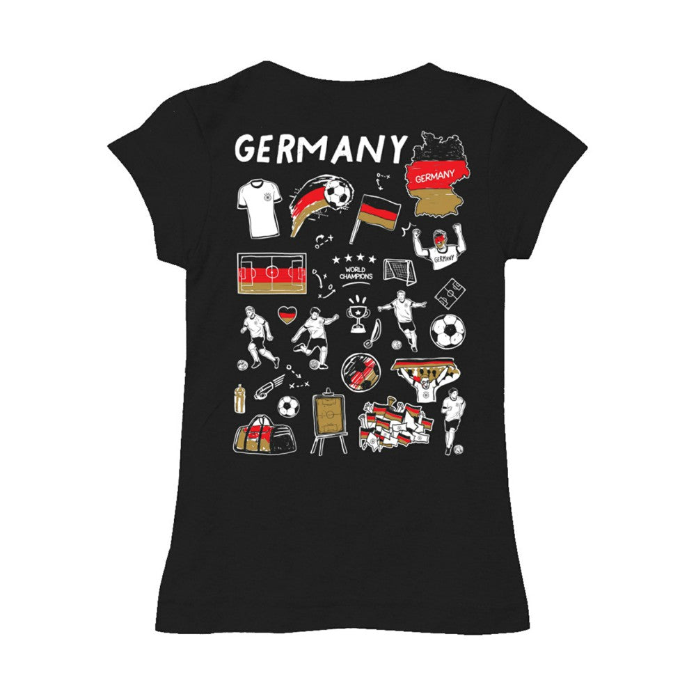 Germany National Team Vive La Fete Girls Youth Color Badge Fitted T-Shirt Black sale