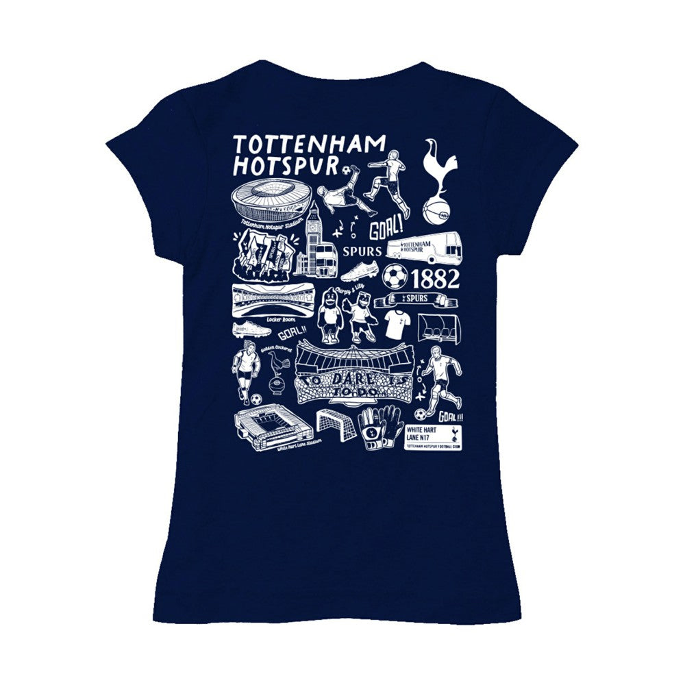 Tottenham Hotspur Vive La Fete Girls Youth Color Badge Fitted T-Shirt Navy shop