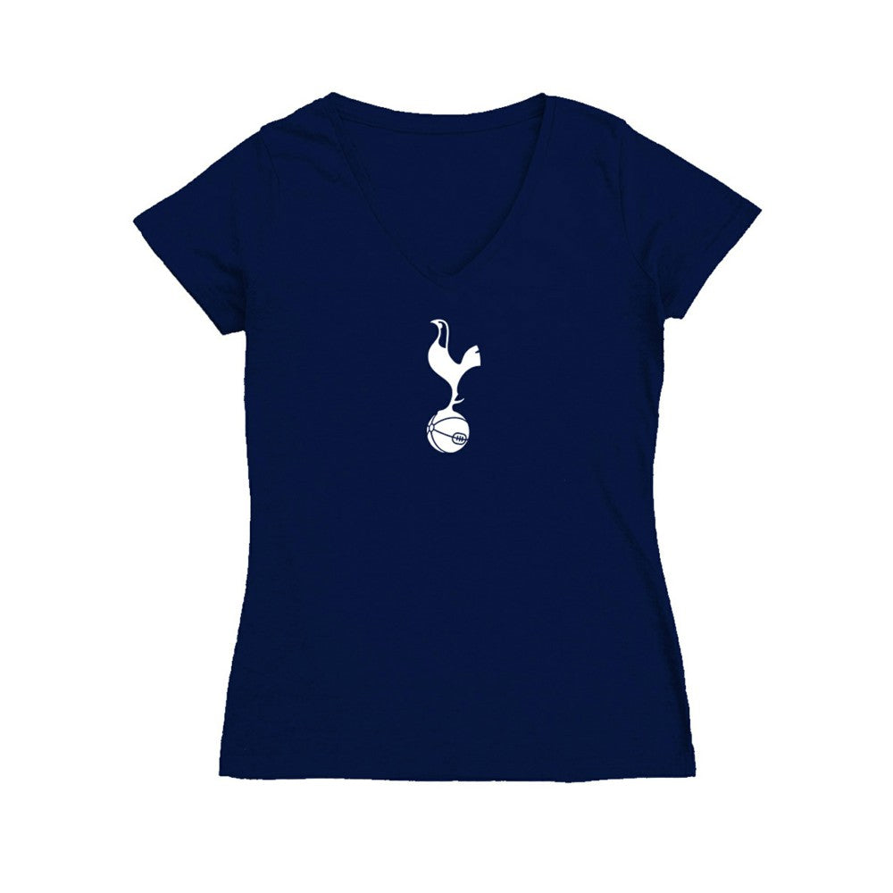 Tottenham Hotspur Vive La Fete Women's Color Badge V-Neck Fitted T-Shirt Navy shop