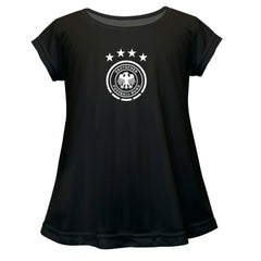 Germany National Team Vive La Fete Girls Youth Color Badge A-Line Top Black sale