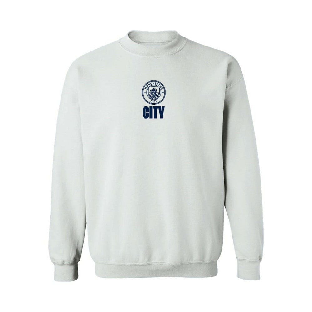 Manchester City Vive La Fete Women's Color Badge Pullover Sweatshirt White sale