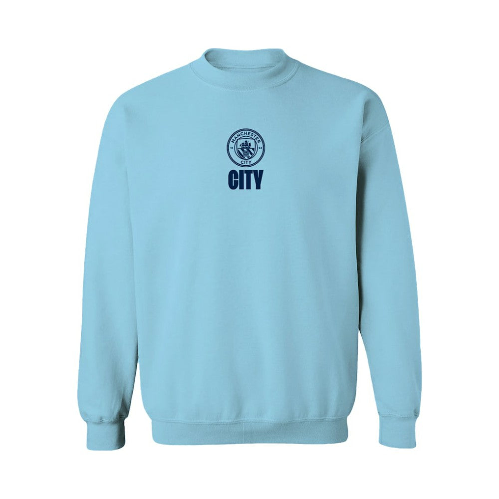 Manchester City Vive La Fete Women's Color Badge Pullover Sweatshirt Sky Blue sale