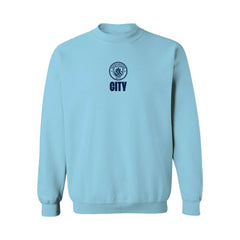 Manchester City Vive La Fete Women's Color Badge Pullover Sweatshirt Sky Blue sale