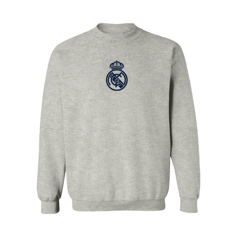 Real Madrid Vive La Fete Women's Color Badge Pullover Sweatshirt Heather Gray shop