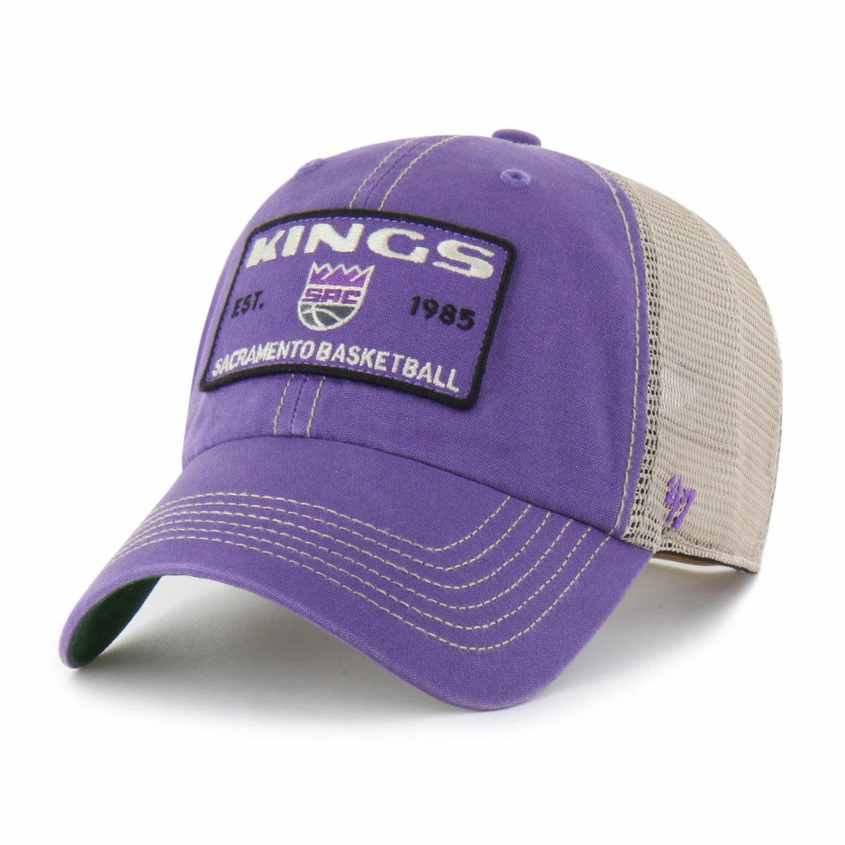 Sacramento Kings '47 Wabash Patch Clean Up Adjustable Hat Purple/Tan