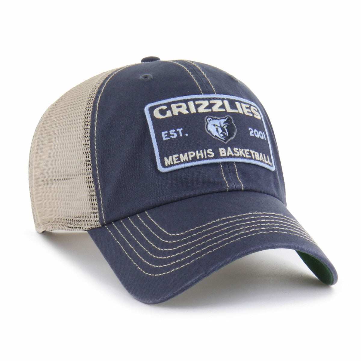 Memphis Grizzlies '47 Wabash Patch Clean Up Adjustable Hat Navy/Tan
