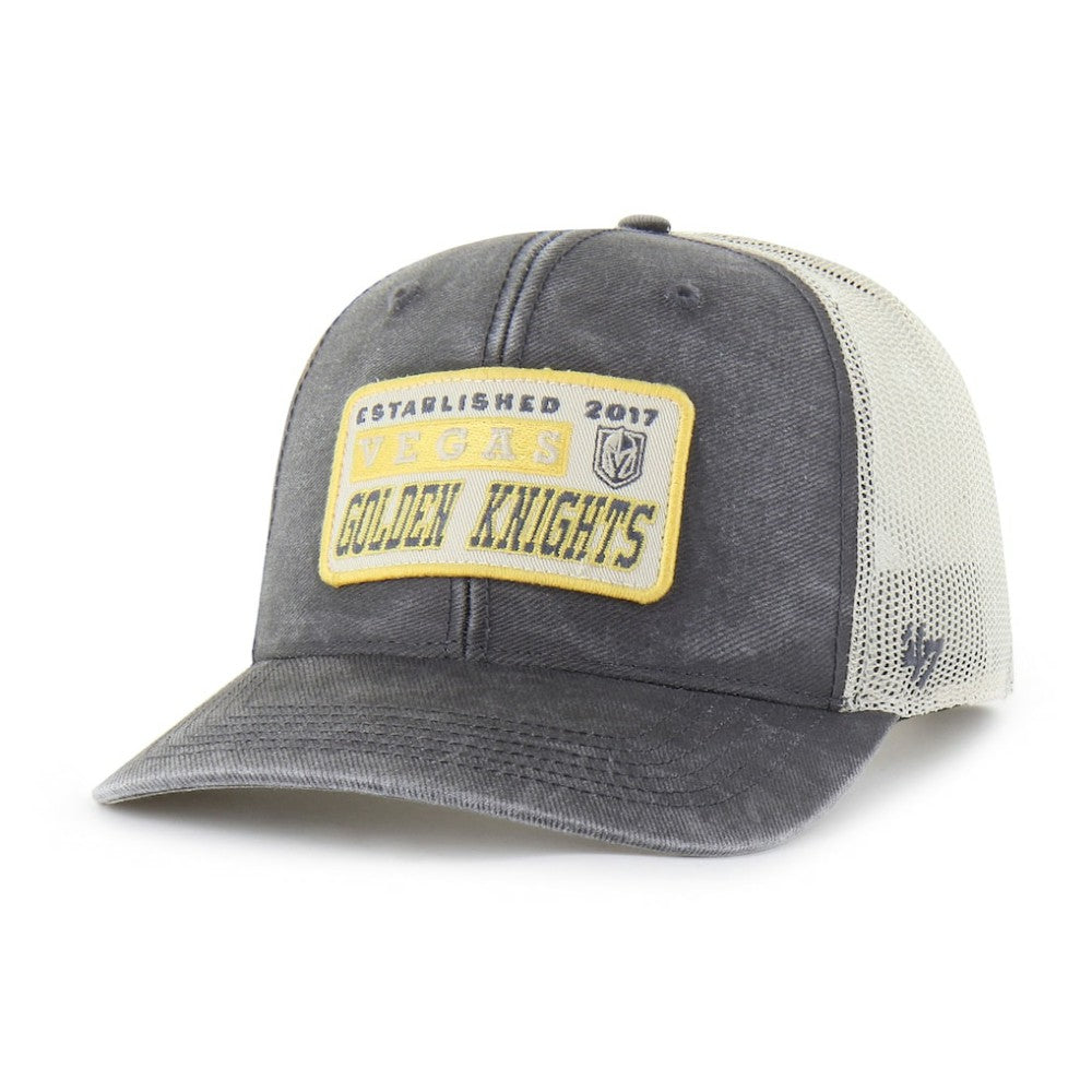 NHL Vegas Golden Knights '47 Canteen Pigment Dyed Patch Trucker Adjustable Hat - Charcoal