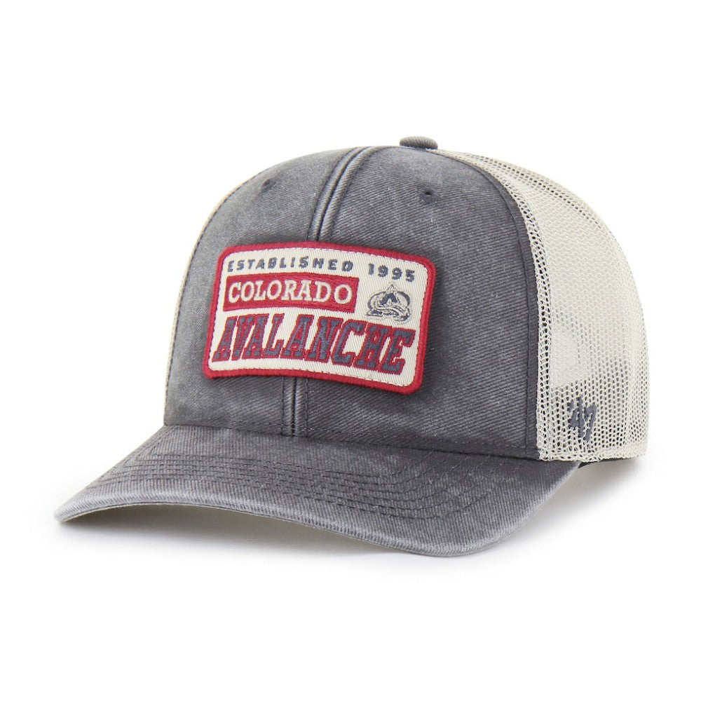 NHL Colorado Avalanche '47 Canteen Pigment Dyed Patch Trucker Adjustable Hat - Charcoal