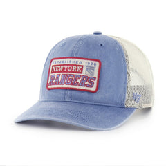 NHL New York Rangers '47 Canteen Pigment Dyed Patch Trucker Adjustable Hat - Blue