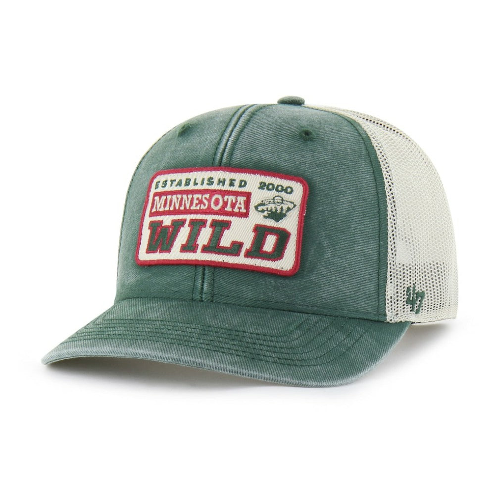 NHL Minnesota Wild '47 Canteen Pigment Dyed Patch Trucker Adjustable Hat - Green