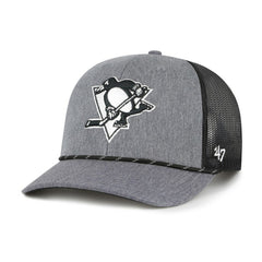 NHL Pittsburgh Penguins '47 Carbon Rope Trucker Adjustable Hat - Gray