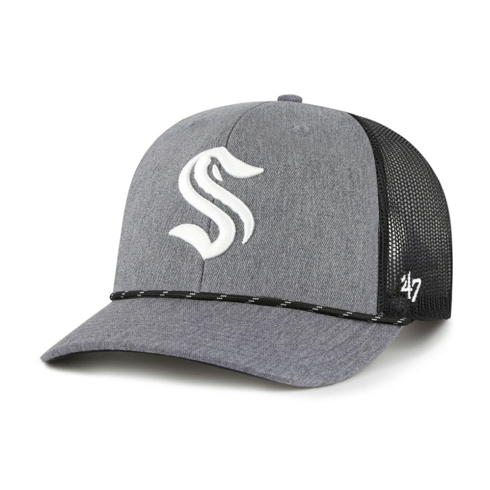 NHL Seattle Kraken '47 Carbon Rope Trucker Adjustable Hat - Gray