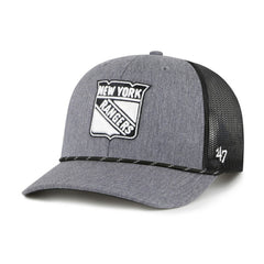 NHL New York Rangers '47 Carbon Rope Trucker Adjustable Hat - Gray