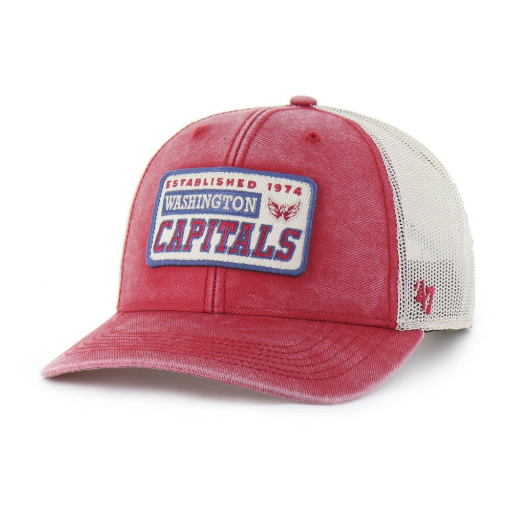 NHL Washington Capitals '47 Canteen Pigment Dyed Patch Trucker Adjustable Hat - Red