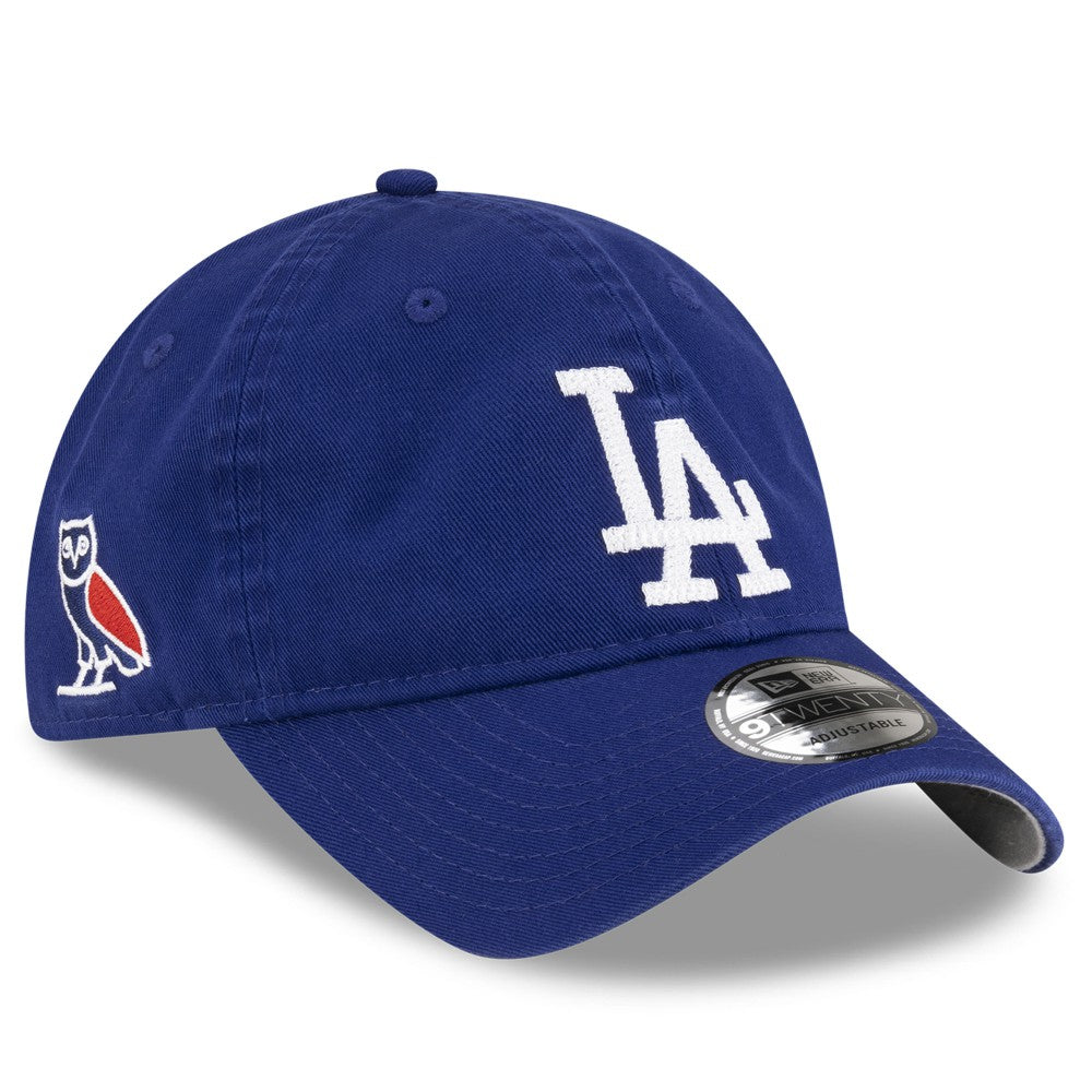 Los Angeles Dodgers OVO x New Era Washed 9TWENTY Adjustable Hat - Royal Hats