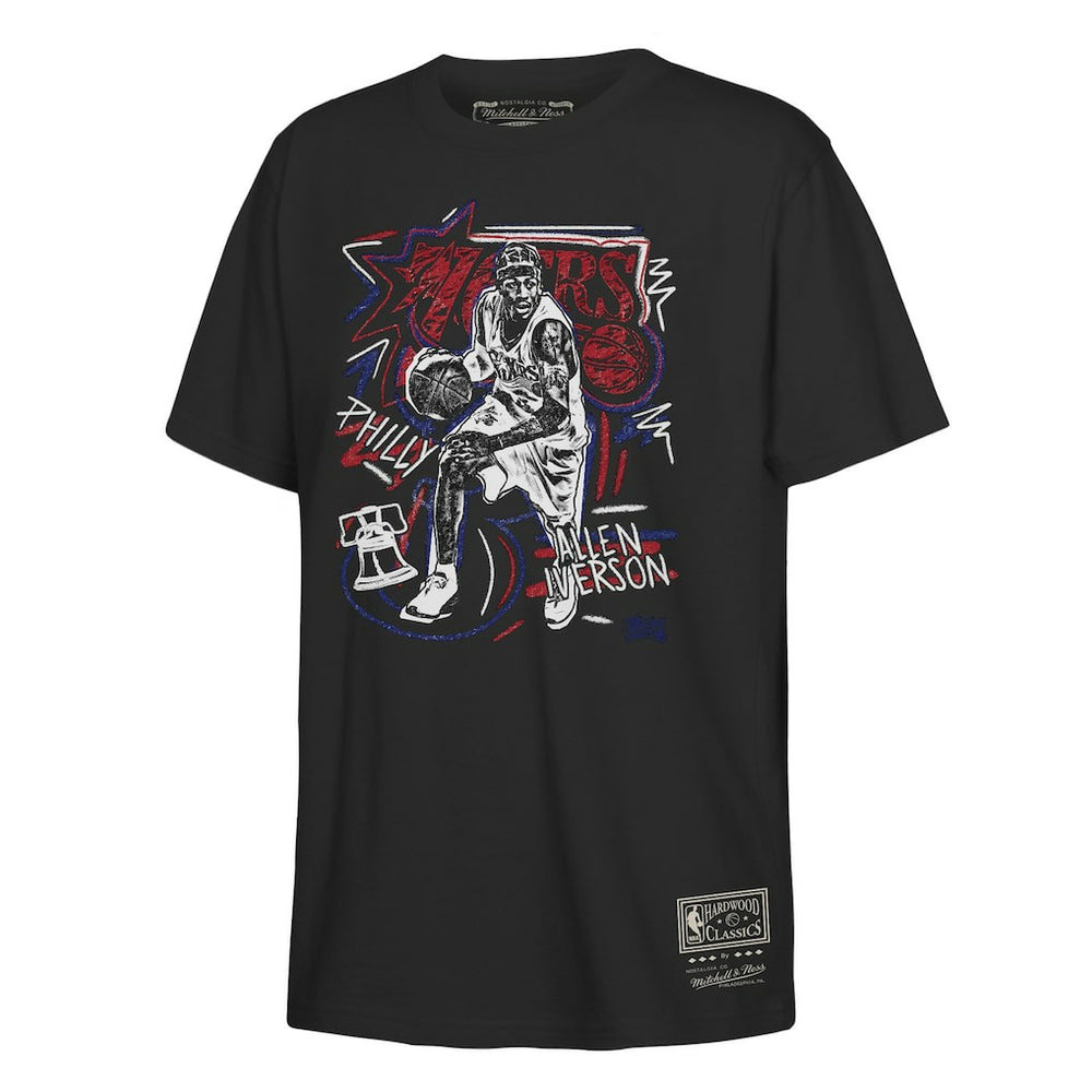 Allen Iverson Philadelphia 76ers Youth Chalked Up T-Shirt Black