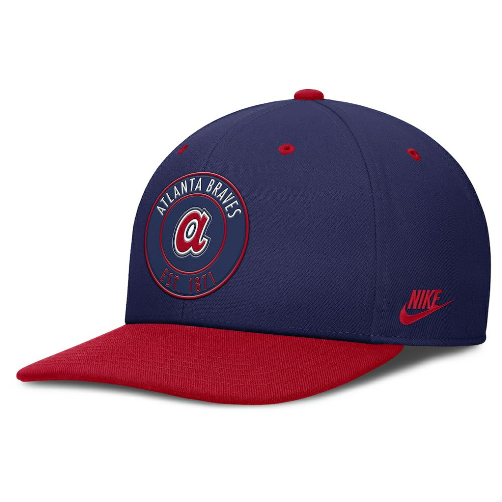 Atlanta Braves Nike Cooperstown Collection Pro Dri-FIT Snapback Hat - Navy/Red Hats