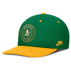 Athletics Nike Cooperstown Collection Pro Dri-FIT Snapback Hat - Green/Gold Hats