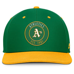 Athletics Nike Cooperstown Collection Pro Dri-FIT Snapback Hat - Green/Gold Hats