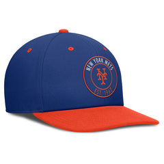 New York Mets Nike Cooperstown Collection Pro Dri-FIT Snapback Hat - Royal/Orange Hats